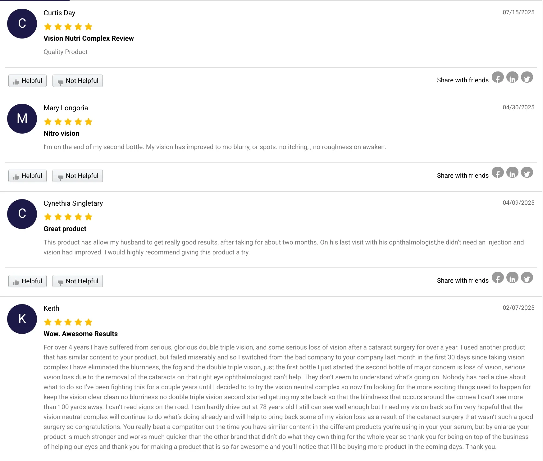 Vision Nutri Complex Reviews and Feedback
